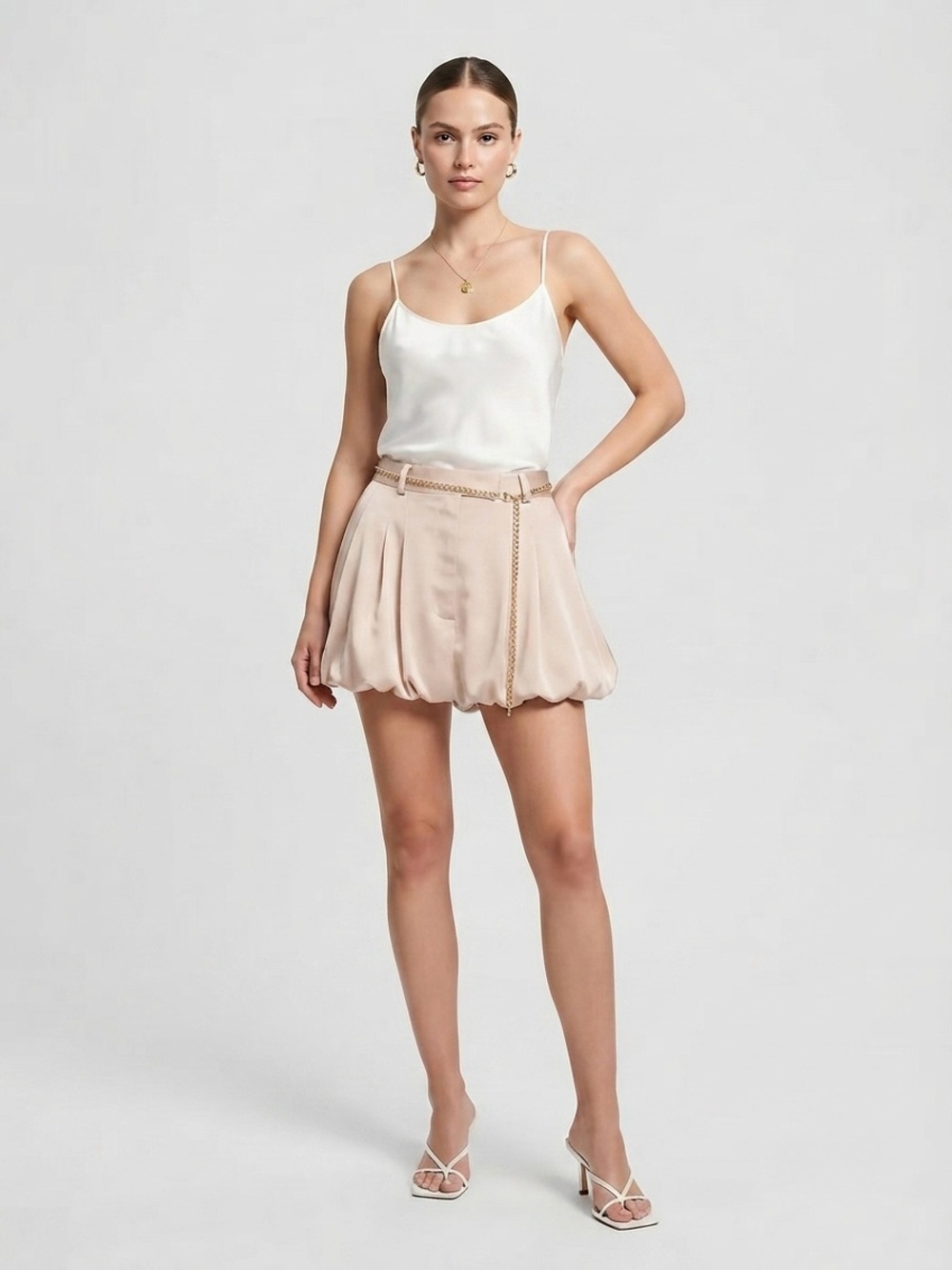 Gap Studio Limited Edition High-Waist Bubble Mini Skirt in Blush